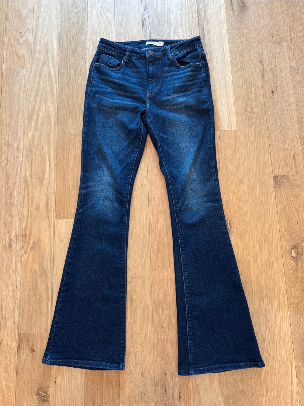 Unpublished High-Rise Flare Jeans in Dark Blue - Women's